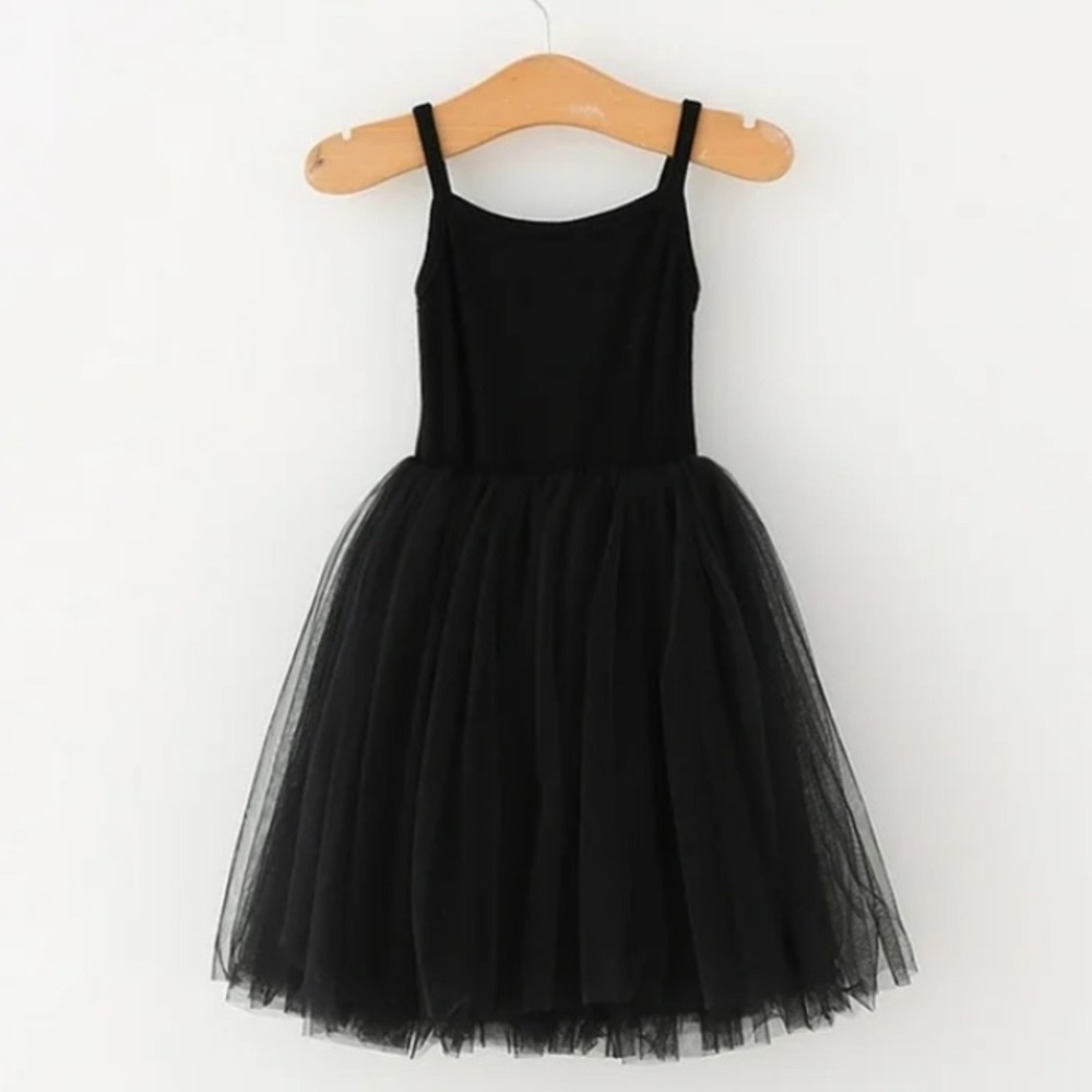 Baby Girls Black Tutu Dress Spaghetti Straps 18-24 Mos